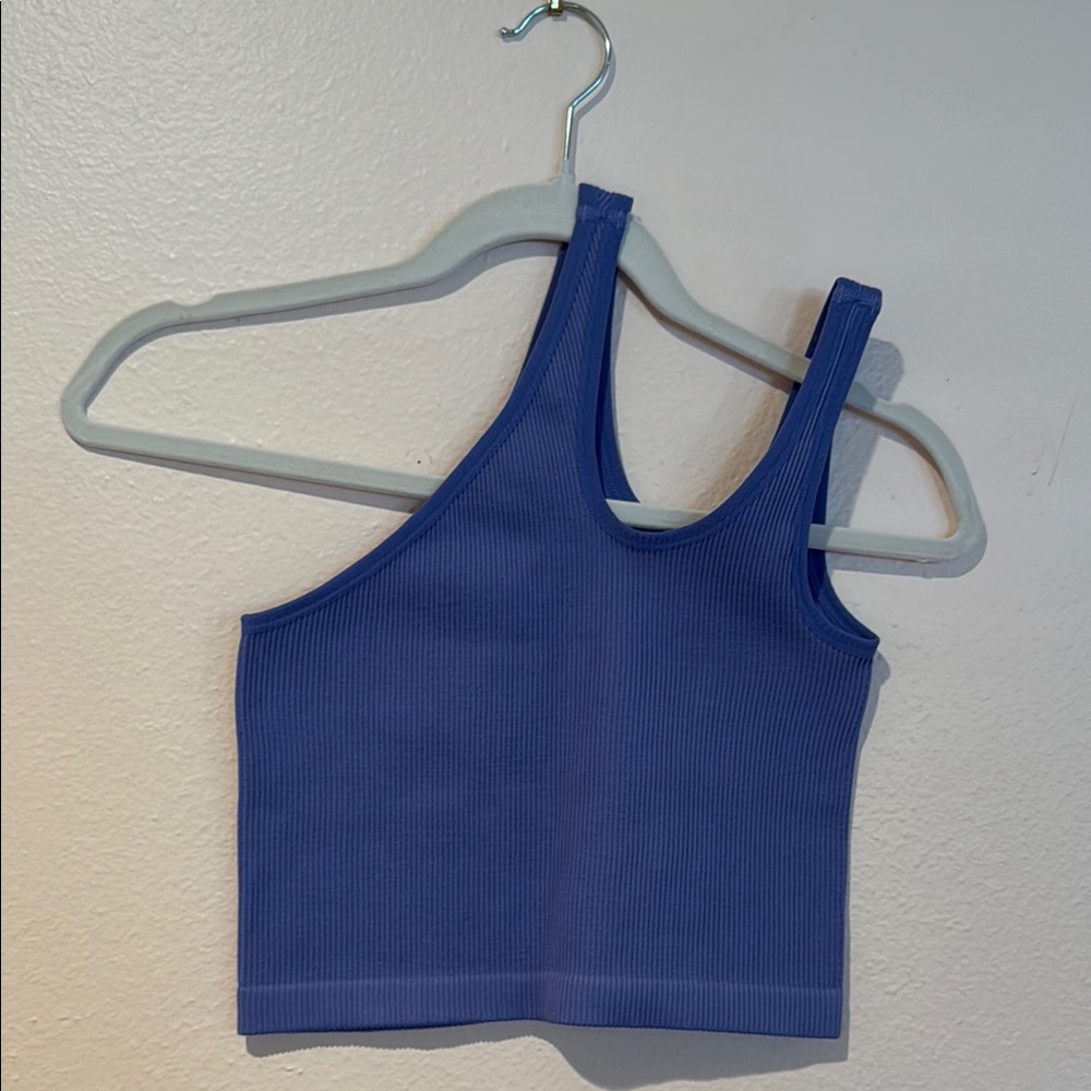 Blue Ribbed Tank Top - Picture 3 of 3